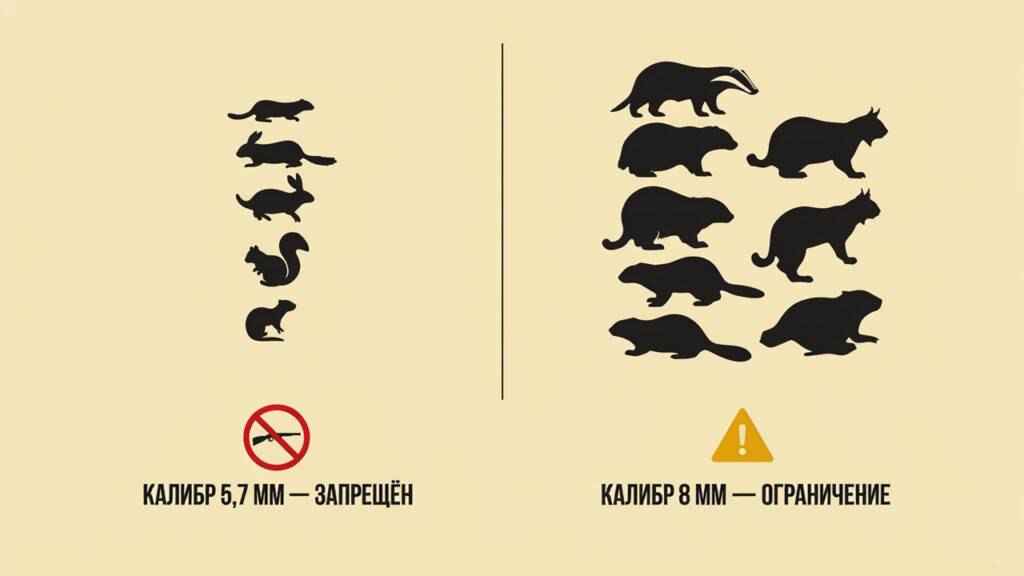 Ограничения по калибрам для отстрела животных
