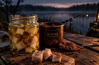 Наживка на налима из сала с какао и конопляным маслом