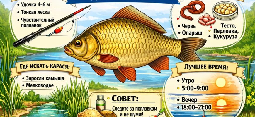 Ловля карася - рекомендации для начинающих и опытных рыбаков